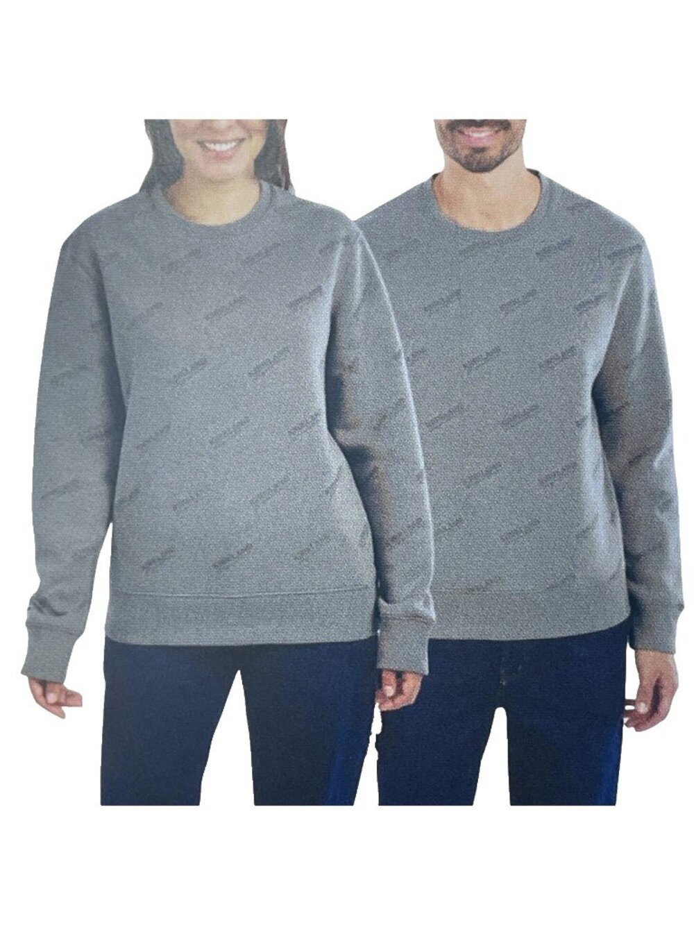 NWT Kirkland Signature Women's XL/ Men's L Gray Logo Print Sweatshirt